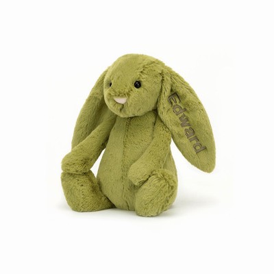 Jellycat Bashful Moss Bunny Medium USA | 38046QSJD